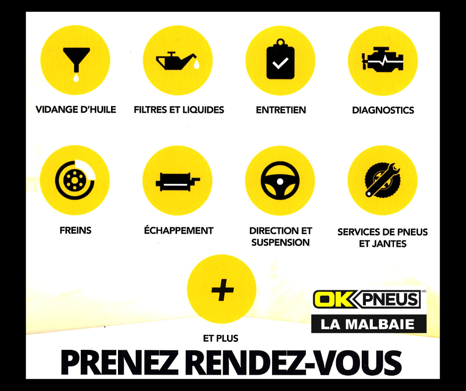 OK Pneus | 6 Boulevard Notre Dame, Clermont, QC G4A 1C1, Canada | Phone: (418) 665-2541