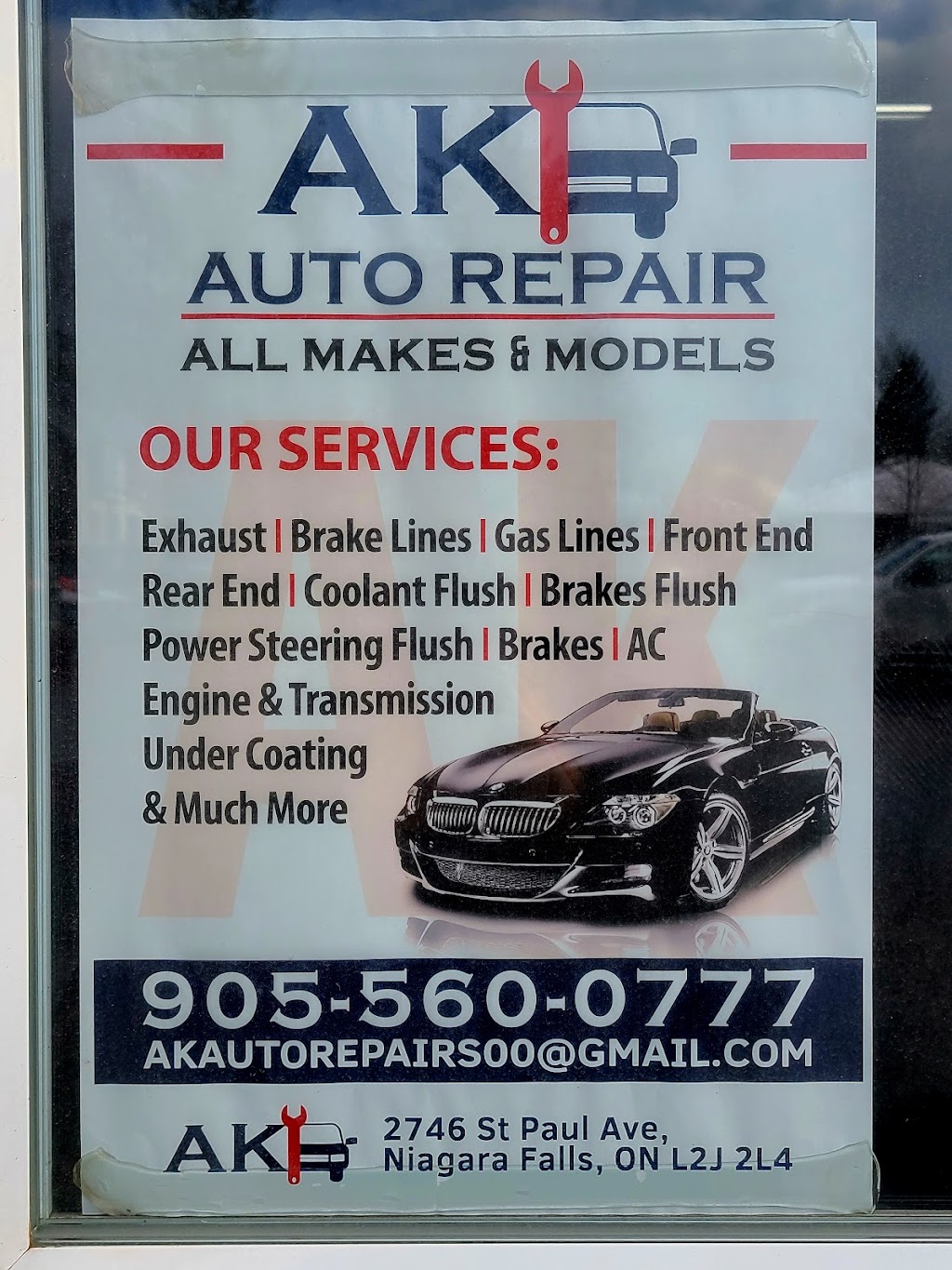 AK Auto Repair | 2746 St Paul Ave, Niagara Falls, ON L2J 2L4, Canada | Phone: (905) 560-0777