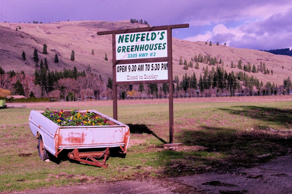 Neufelds Greenhouses | 3305 BC-3, Rock Creek, BC V0H 1Y0, Canada | Phone: (250) 446-2510