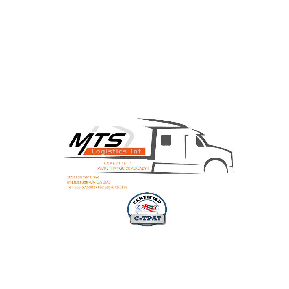 MTS Logistic International | 321 Orenda Rd, Brampton, ON L6T 1G4, Canada | Phone: (905) 455-6193