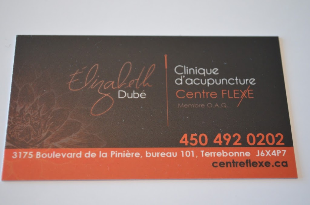 Acupuncture Centre Flexe Elizabeth Dube | 3175 Boulevard de la Pinière #101, Terrebonne, QC J6X 4P7, Canada | Phone: (450) 492-0202