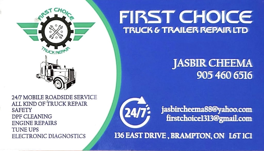 First Choice Truck & Trailer Repair LTD | 136 East Dr, Brampton, ON L6T 1C1, Canada | Phone: (905) 460-6516