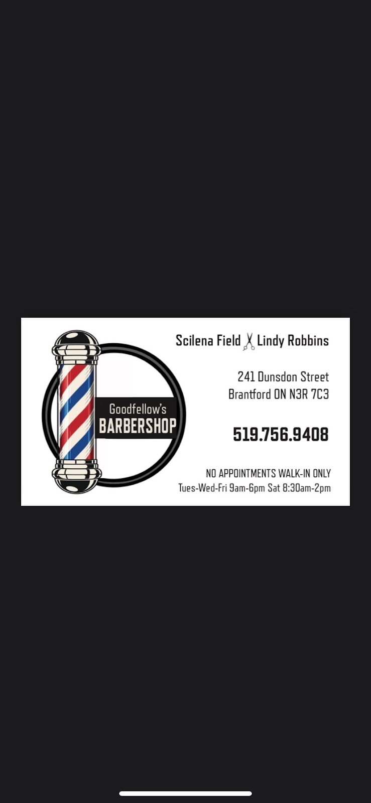 Goodfellows Barbershop | 241 Dunsdon St, Brantford, ON N3R 7C3, Canada | Phone: (519) 756-9408