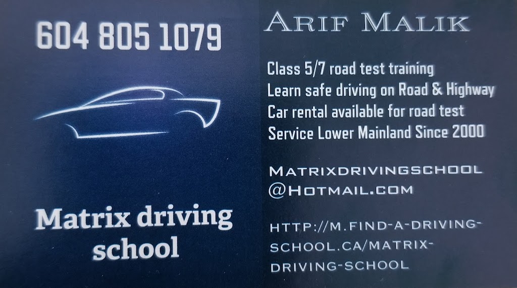 Matrix driving school | 7833 142a St, Surrey, BC V3S 2T8, Canada | Phone: (604) 805-1079