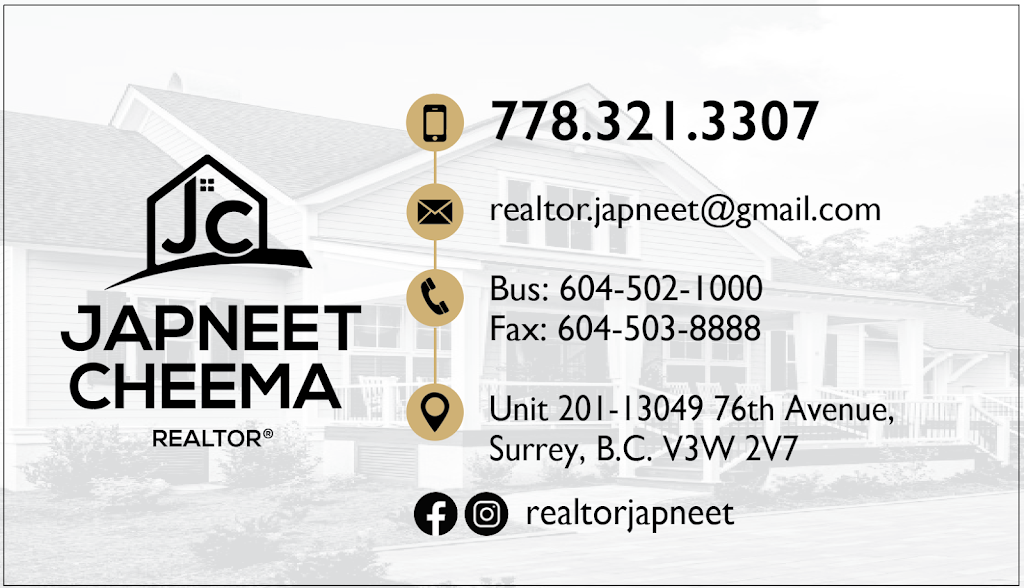 Realtor Japneet Cheema | 13049 176 St #201, Surrey, BC V3W 2V7, Canada | Phone: (778) 321-3307