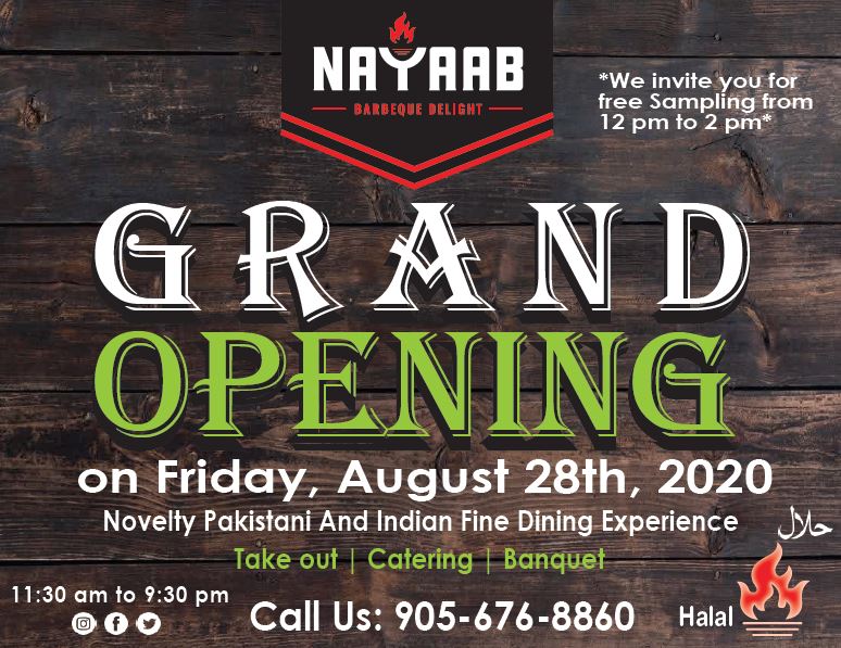 Nayaab Barbeque Delight Inc. | 1510 Drew Rd #2B, #3 and #4, Mississauga, ON L5S 1W7, Canada | Phone: (905) 676-8860