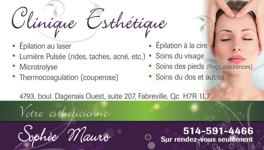 Microtrolyse Électrolyse Esthétique Sophie Mauro | 207-4793 Boulevard Dagenais O, Laval, QC H7R 4K2, Canada | Phone: (514) 591-4466