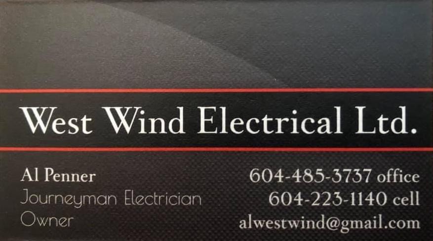 West Wind Electrical | 4684 Cook Ave, Powell River, BC V8A 3M3, Canada | Phone: (604) 485-3737