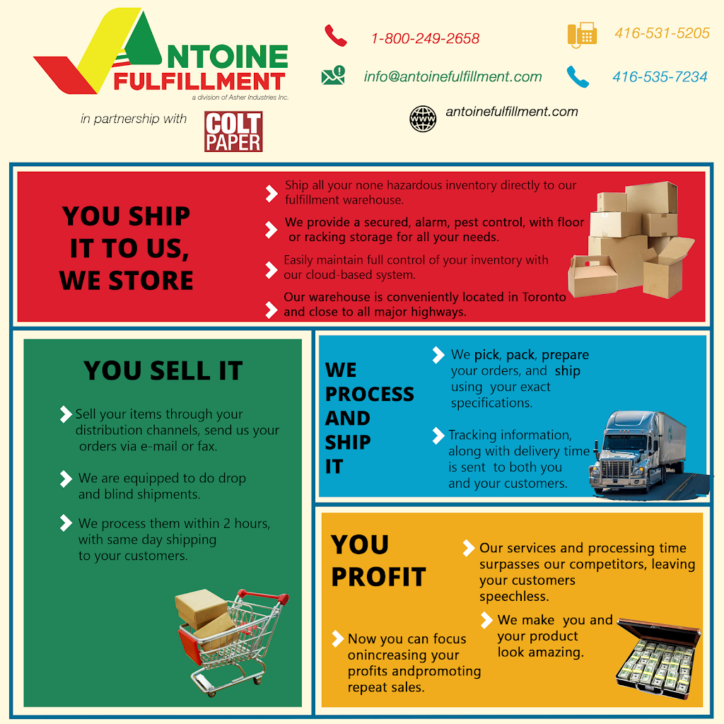 Antoine Fulfillment | 125 Norfinch Dr, North York, ON M3N 1W8, Canada | Phone: (416) 535-7237