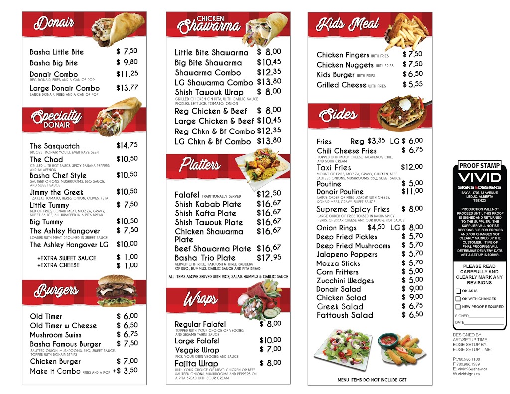 Basha Donair & Shawarma | 5328 75 Street NW, Edmonton, AB T6E 6S4, Canada | Phone: (780) 440-2084