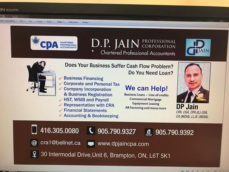 D. P. Jain Professional Corporation | 30 Intermodal Dr unit-6, Brampton, ON L6T 5K1, Canada | Phone: (905) 790-9327