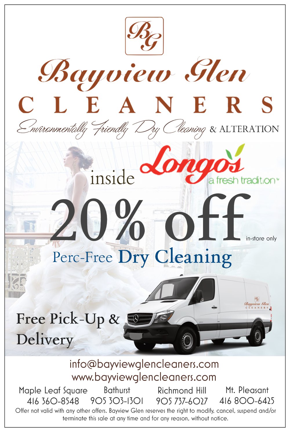 Bayview Glen Cleaners - Longos (Richmond Hill) Perc-Free Dry Cl | 10860 Yonge St, Richmond Hill, ON L4C 3E4, Canada | Phone: (905) 737-6027