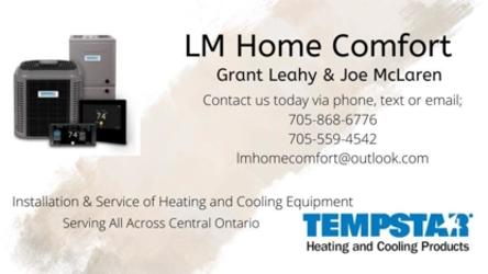 LM Home Comfort | 128 Elim Lodge Rd, Buckhorn, ON K0L 1J0, Canada | Phone: (705) 868-6776