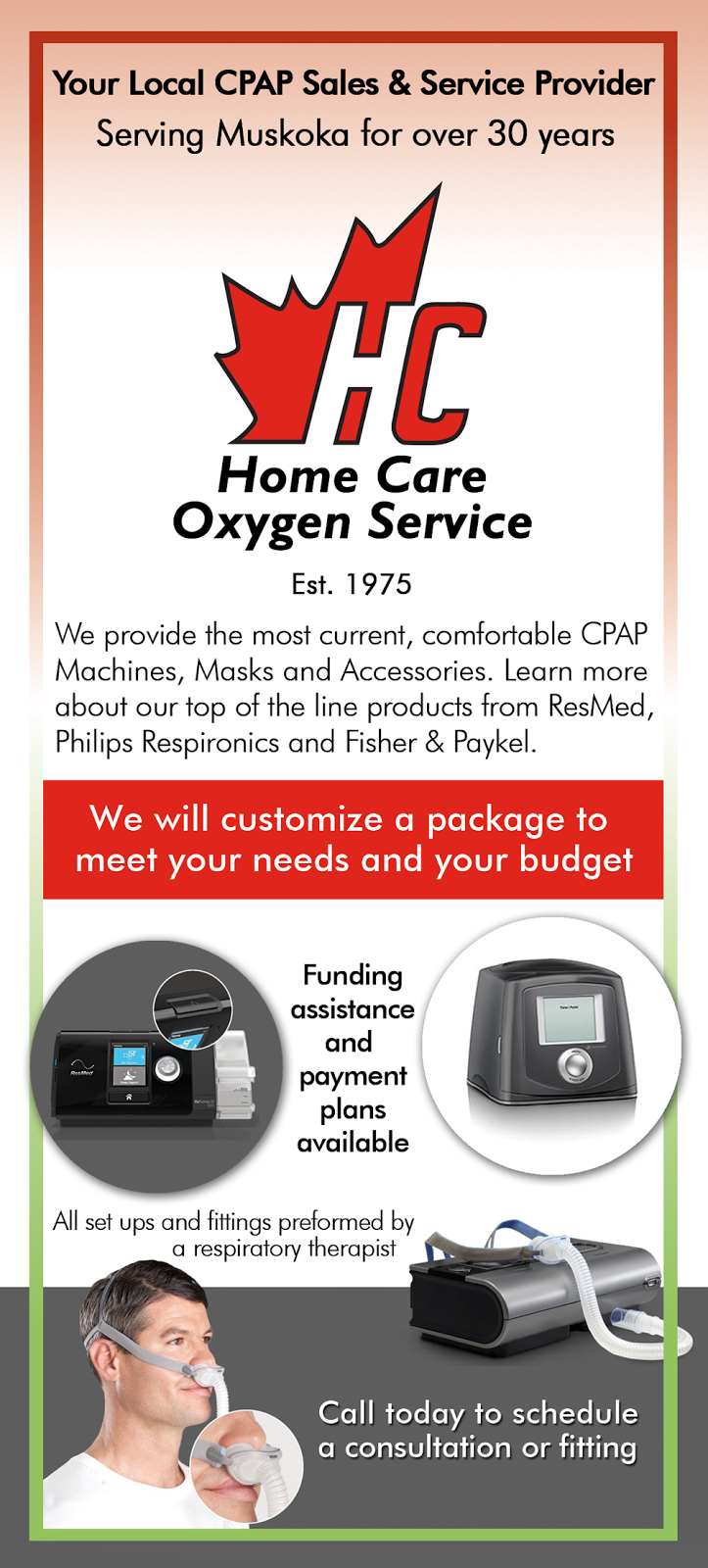 Home Care Oxygen Service | 105 Steamship Bay Rd, Gravenhurst, ON P1P 1Z9, Canada | Phone: (705) 687-2929