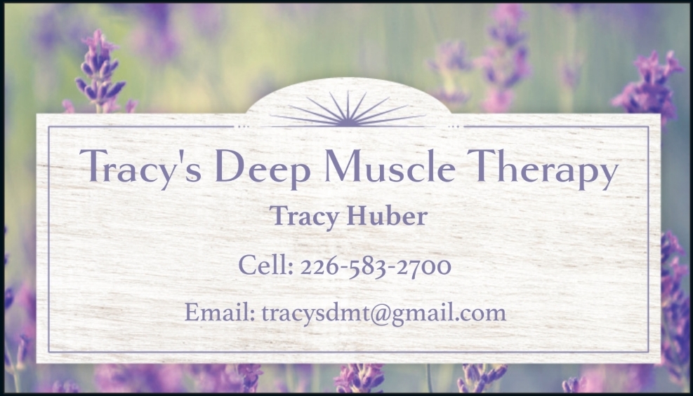 Tracys Deep Muscle Therapy | 274 Middle Townline Rd, Harley, ON N0E 1E0, Canada | Phone: (226) 583-2700