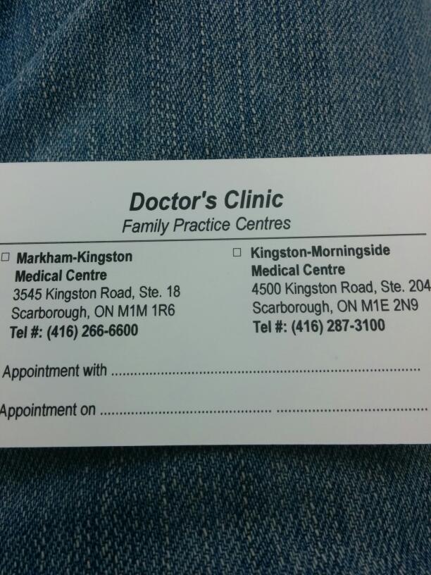 Markham Kingston Medical Centre | 3545 Kingston Rd, Scarborough, ON M1M 1R6, Canada | Phone: (416) 266-6600