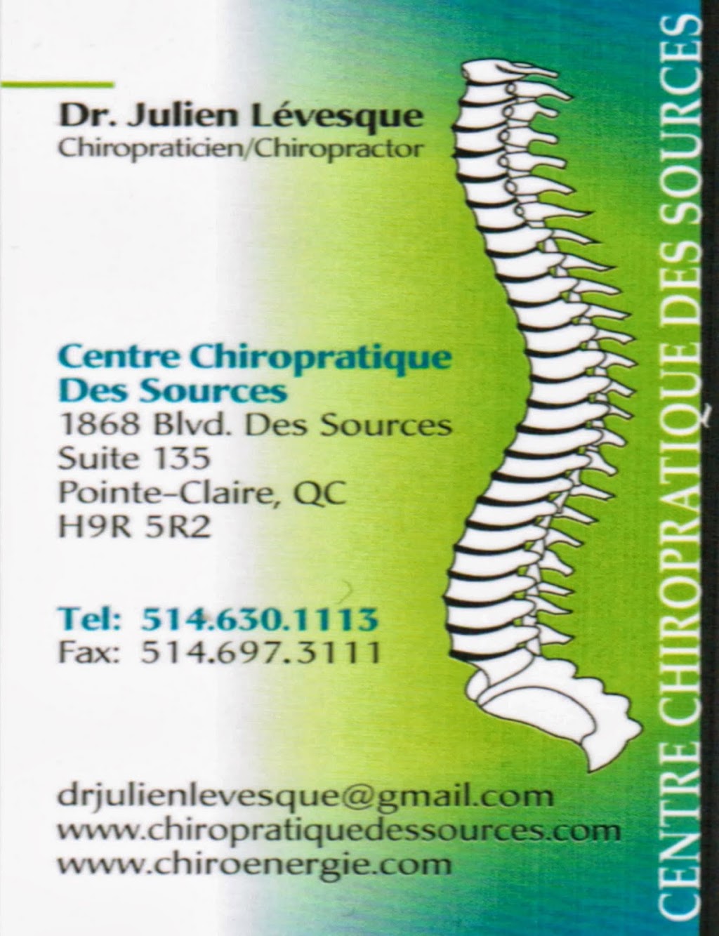 Dr. Julien Lévesque, chiropraticien | 179 Rue Fraser, Rivière-du-Loup, QC G5R 1E2, Canada | Phone: (418) 867-2773