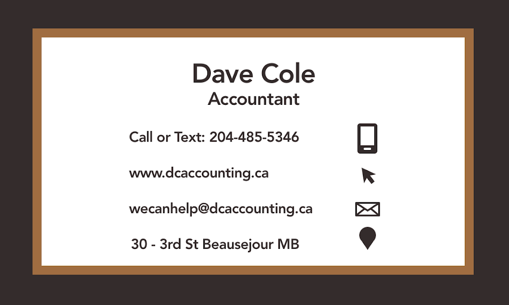 DC Accounting Ltd. | 726 Park Ave, Beausejour, MB R0E 0C0, Canada | Phone: (204) 268-0089