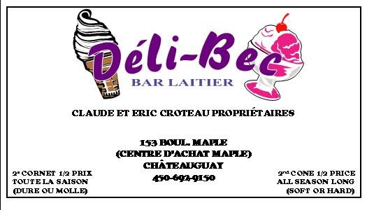 Déli-Bec Bar Laitier | 153 Boulevard Maple, Châteauguay, QC J6J 3R1, Canada | Phone: (450) 692-9150