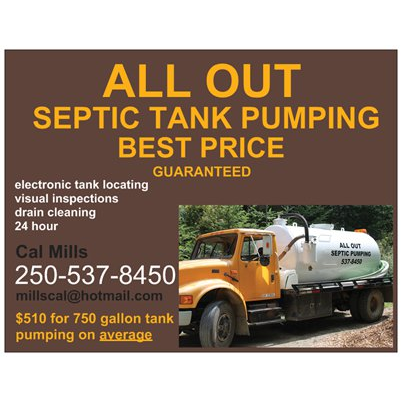 All Out Septic, gulf islands | 178 Seymour Heights, Salt Spring Island, BC V8K 2B6, Canada | Phone: (250) 537-8450