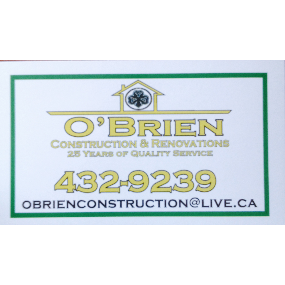 OBrien Construction &Renovations | 171 Taylor Rd, Summerside, PE C1N 4J9, Canada | Phone: (902) 432-9239