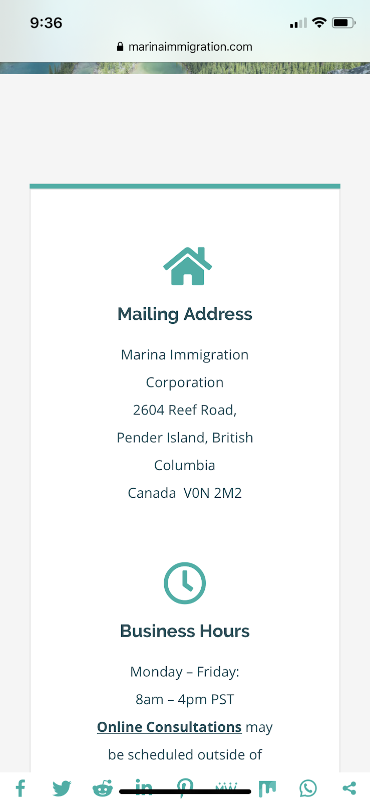 Marina Immigration | 2604 Reef Rd, Pender Island, BC V0N 2M2, Canada | Phone: (604) 897-9220