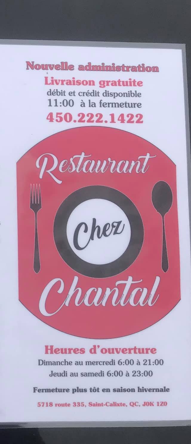 Restaurant Chez Chantal | 5718 QC-335, Saint-Calixte, QC J0K 1Z0, Canada | Phone: (450) 222-1422