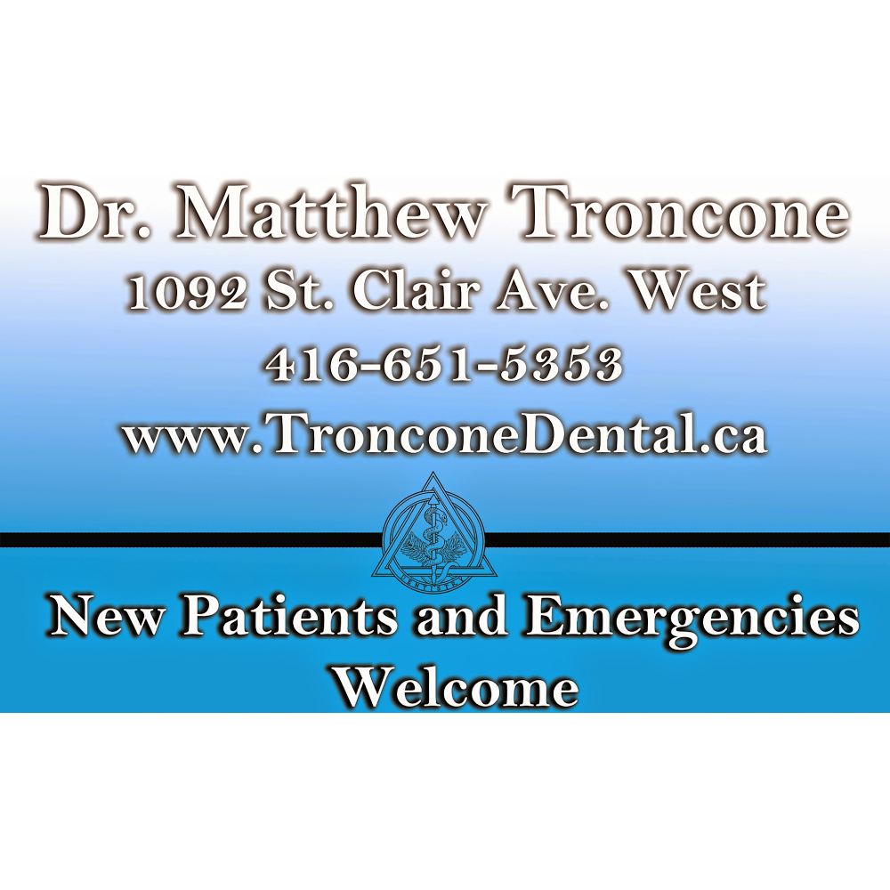 Dental Office of Dr. Matthew Troncone | 1092 St Clair Ave W, Toronto, ON M6E 1A7, Canada | Phone: (416) 651-5353