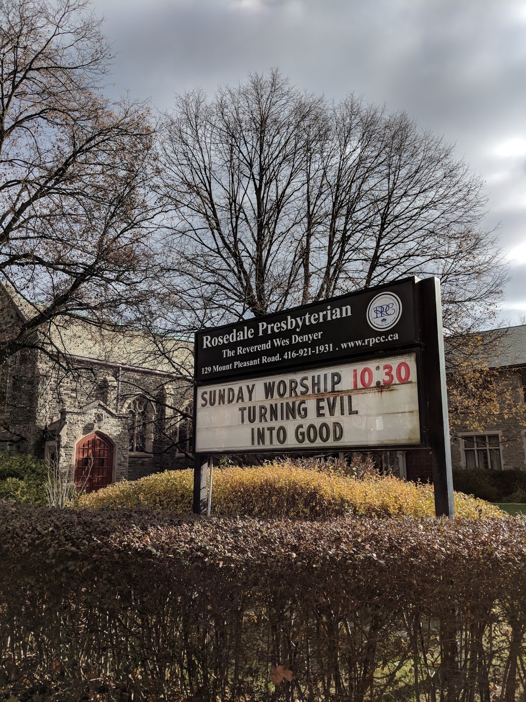 Rosedale Presbyterian Church | 129 Mt Pleasant Rd, Toronto, ON M4W 1R4, Canada | Phone: (416) 921-1931