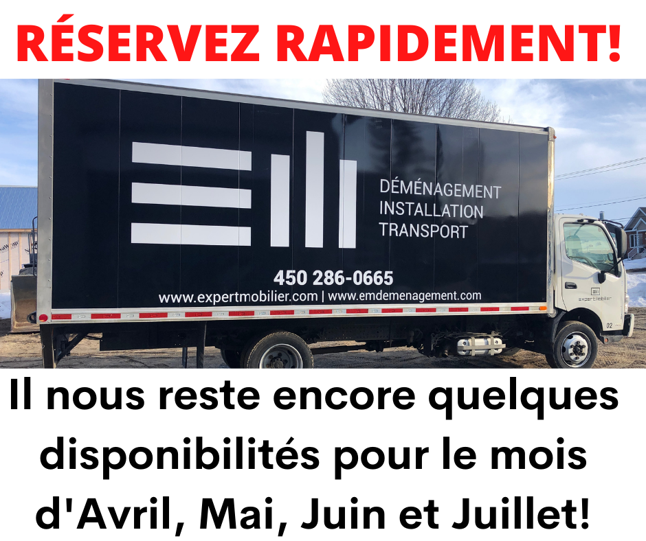 EM Déménagement & Transport | 884 Rue Jean-Neveu, Longueuil, QC J4G 2M1, Canada | Phone: (450) 286-0665