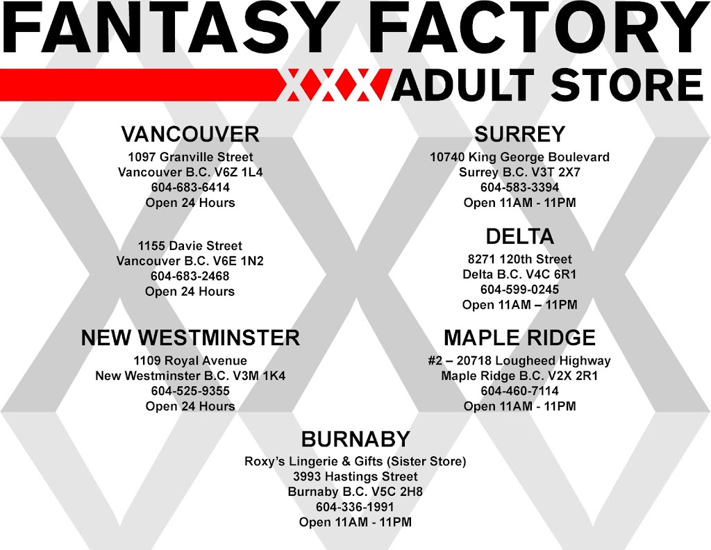 Fantasy Factory Adult Store | 10740 King George Blvd, Surrey, BC V3T 2X7, Canada | Phone: (604) 583-3394
