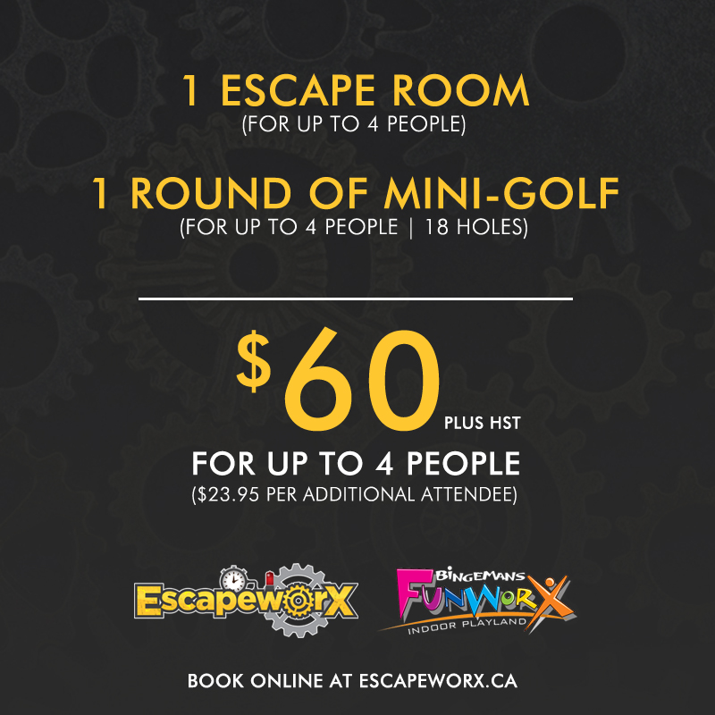 EscapeworX | 425 Bingemans Centre Dr, Kitchener, ON N2B 3X7, Canada | Phone: (519) 744-1555