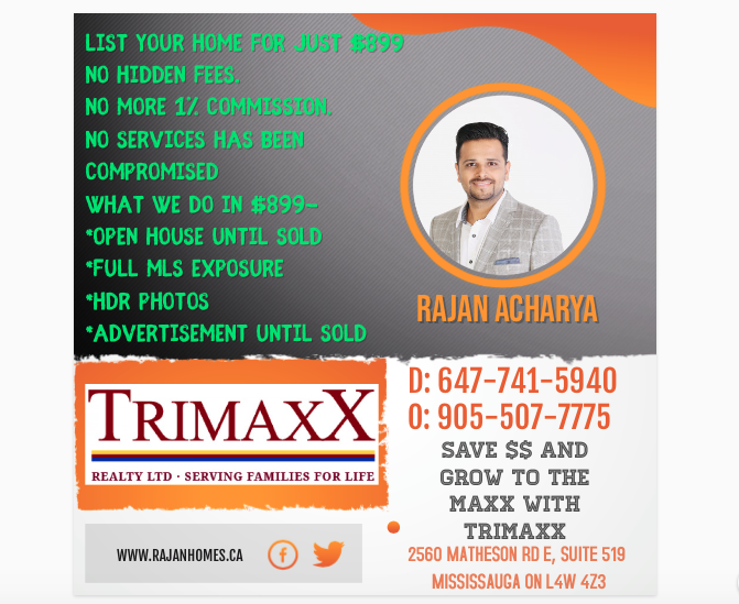 Rajan Acharya Trimaxx | 2560 Matheson Blvd E Suite 519, Mississauga, ON L4W 4Z3, Canada | Phone: (647) 741-5940