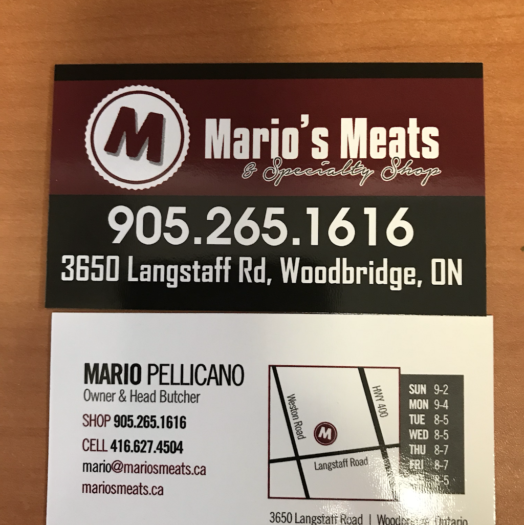 Marios Meats | 3650 Langstaff Rd, Woodbridge, ON L4L 9A8, Canada | Phone: (905) 265-1616