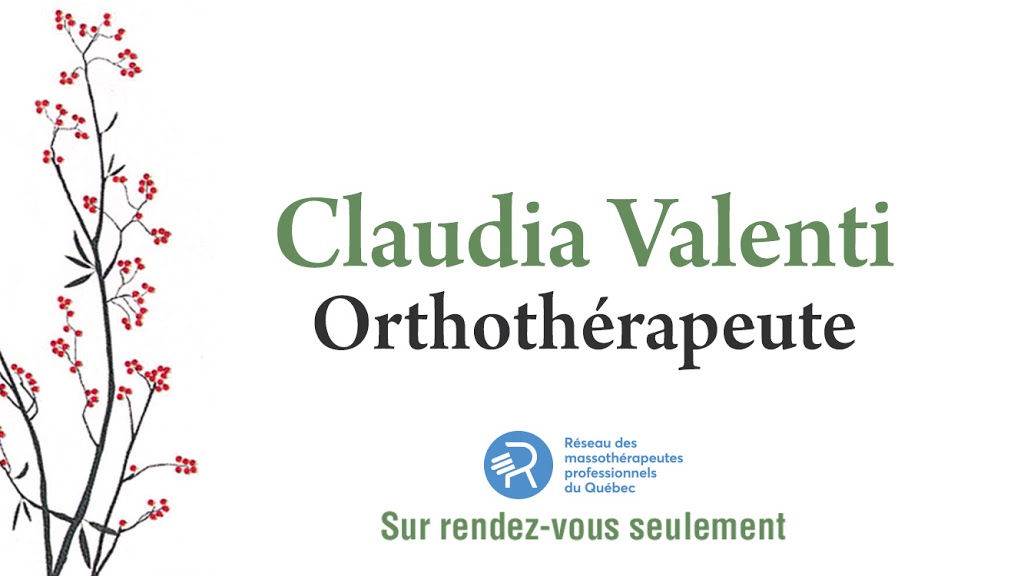 Claudia Valenti Orthothérapeute | 535 Rue Samuel de Champlain, Boucherville, QC J4B 6B6, Canada | Phone: (514) 573-1654