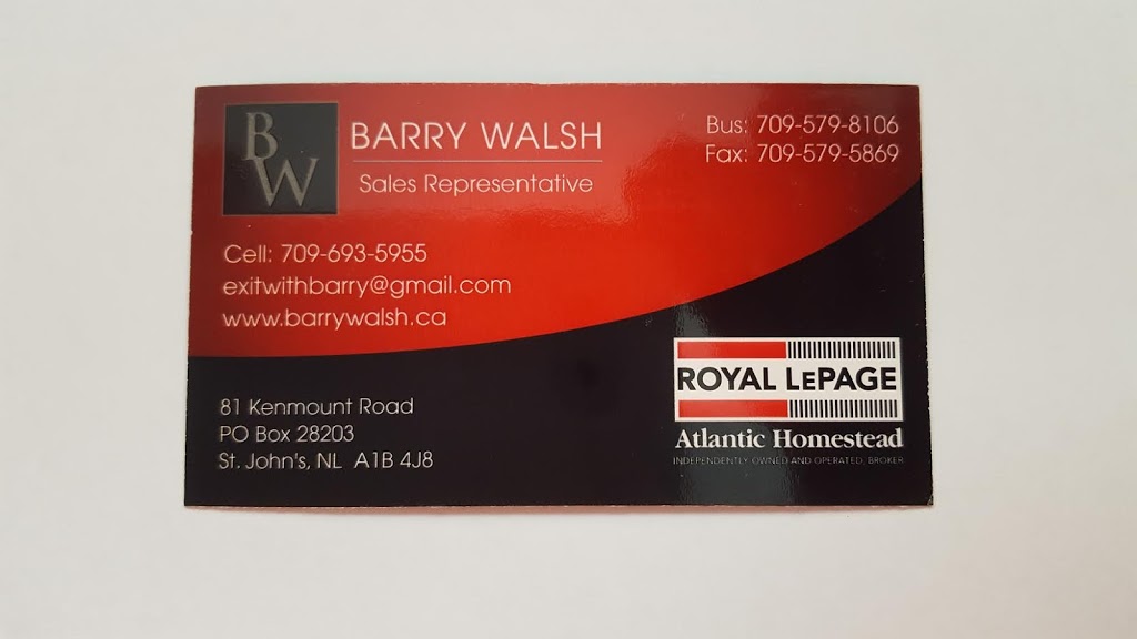 Barry Walsh - Award Winning Realtor | 81 Kenmount Rd, St. Johns, NL A1B 3P8, Canada | Phone: (709) 693-5955