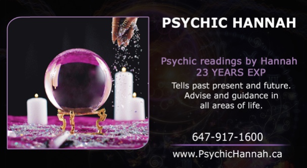 Psychic Readings By Hannah | 382 Elgin Mills Rd W, Richmond Hill, ON L4C 4M2, Canada | Phone: (647) 917-1600