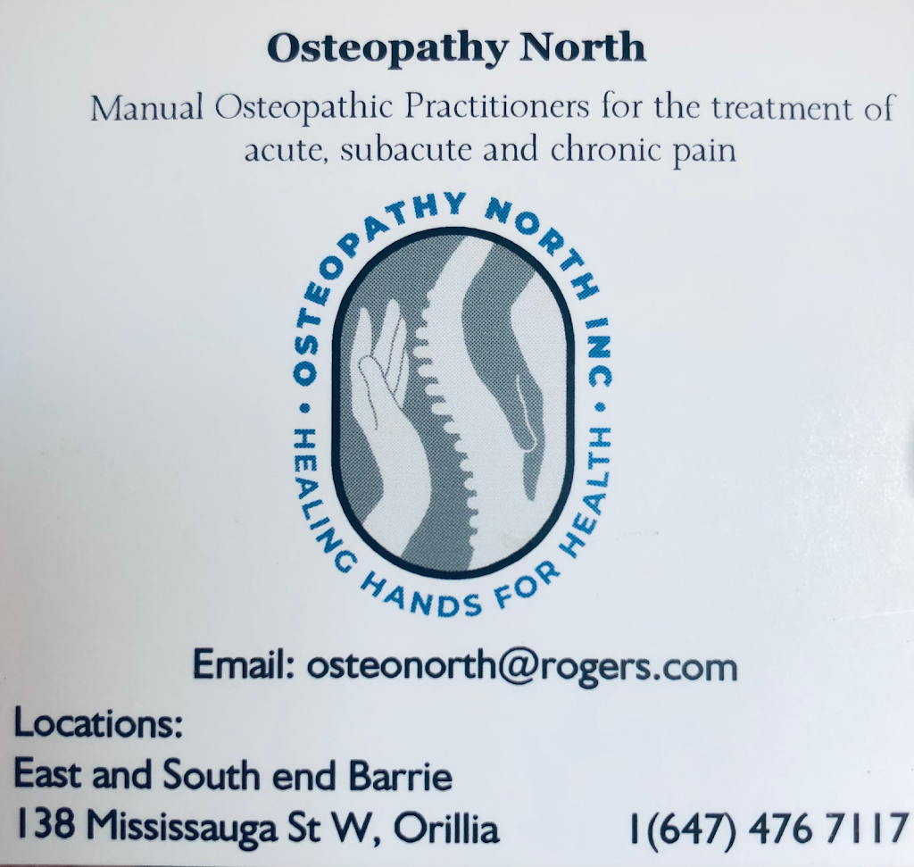 Osteopathy North | 240 Bayview Rd Unit 14 Barrie, ON 138 Mississaga St West, Orillia, Barrie, ON L4N 4Y8, Canada | Phone: (647) 476-7117