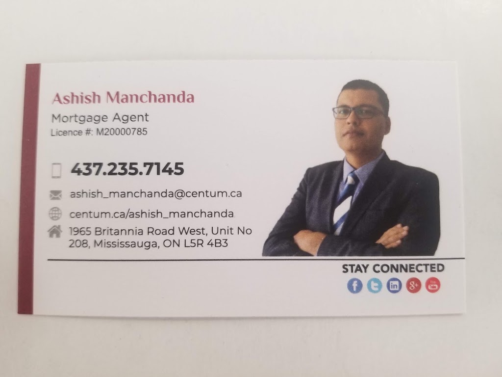 Mortgage Agent - Ashish Manchanda | 1965 Britannia Rd W Unit no 208, Mississauga, ON L5M 4Y4, Canada | Phone: (437) 235-7145