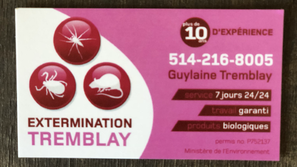 Extermination Guylaine Tremblay | 101 Rue Normandin, Saint-Jean-sur-Richelieu, QC J2Y 1E4, Canada | Phone: (514) 216-8005