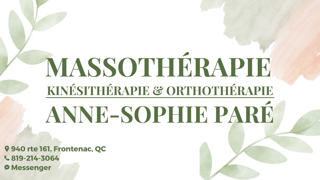 Massothérapie Anne-Sophie Paré | 940 QC-161, Frontenac, QC G6B 2S1, Canada | Phone: (819) 214-3064