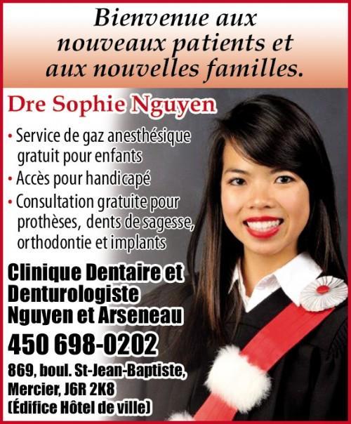 Clinique Dentaire & Denturologie Nguyen & Arseneau | 869 Boulevard Saint-Jean-Baptiste, Mercier, QC J6R 2K8, Canada | Phone: (450) 698-0202