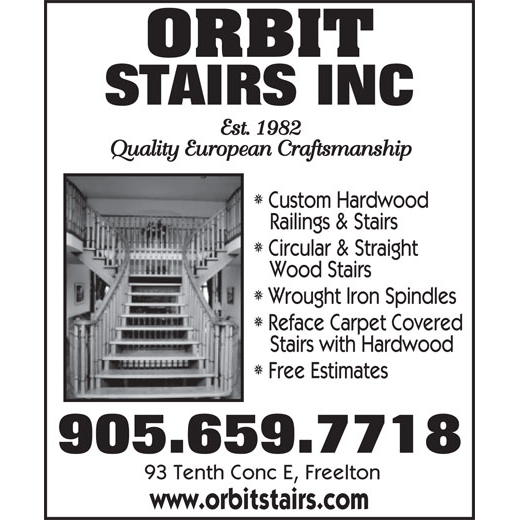 Orbit Stairs and Railings | 93 Con Rd 10 E, Freelton, ON L0R 1K0, Canada | Phone: (905) 659-7718