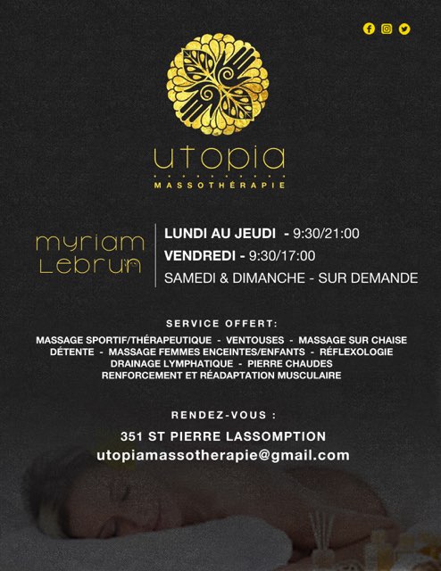 Utopia Massothérapie | 351 Rue St Pierre, LAssomption, QC J5W 2B6, Canada | Phone: (514) 264-2290