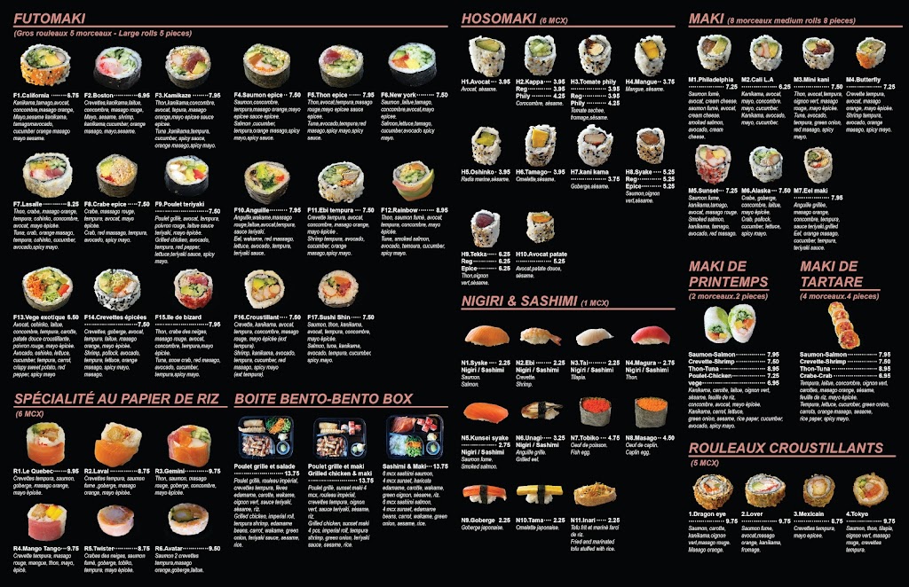 sushi shin | 304 Mnt de lÉglise, ile de bizard, QC H9E 1B5, Canada | Phone: (514) 620-7888