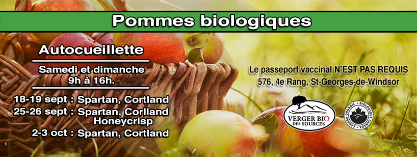 Verger Bio des Sources | 576 4e Rang, Saint-Georges-de-Windsor, QC J0A 1J0, Canada | Phone: (819) 201-2211