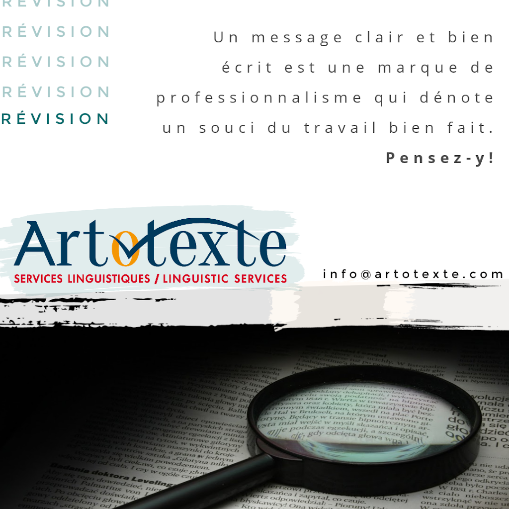 Artotexte Services linguistiques et adjointe virtuelle | 115 Rue du Rubis, Saint-Colomban, QC J5K 2W1, Canada | Phone: (450) 275-4874