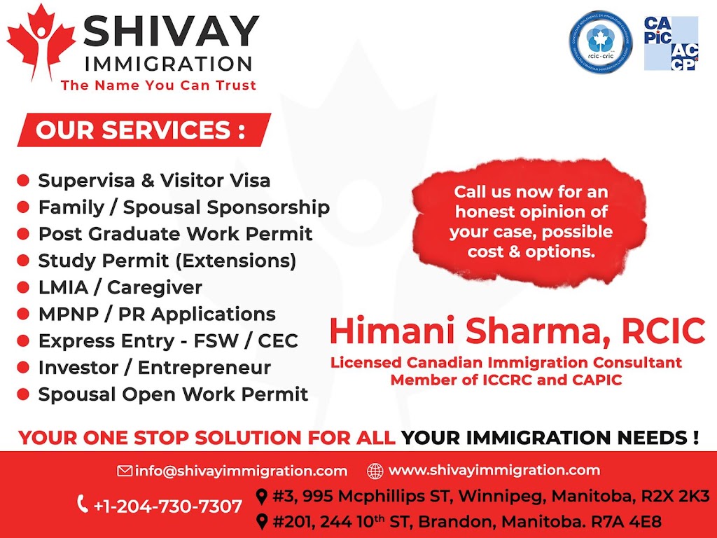 Shivay Immigration Services | 995 McPhillips St Unit 3, Winnipeg, MB R2X 2K3, Canada | Phone: (204) 730-7307