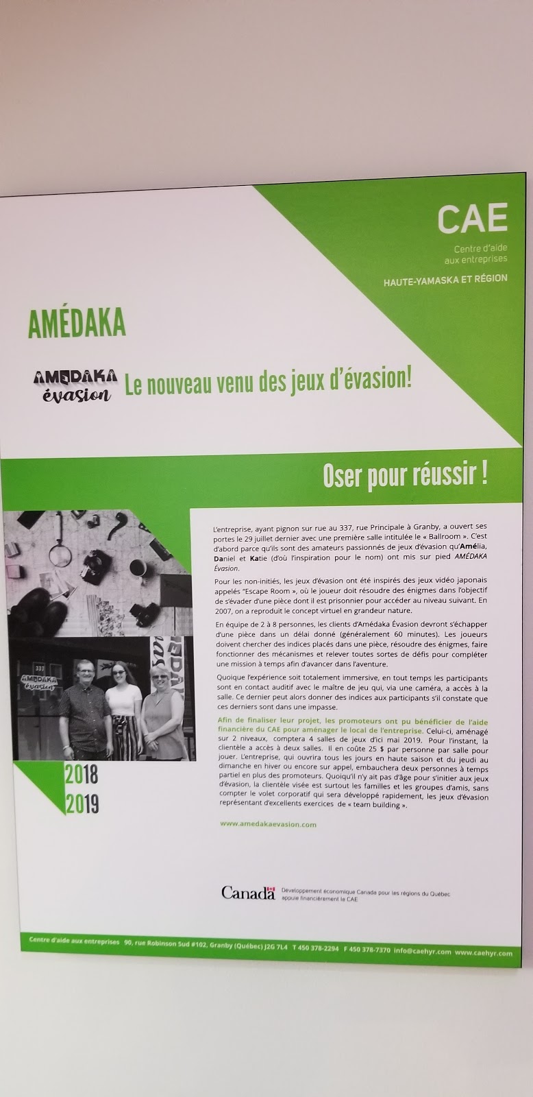 Amédaka Évasion | 337 Rue Principale, Granby, QC J2G 2W5, Canada | Phone: (450) 360-4999