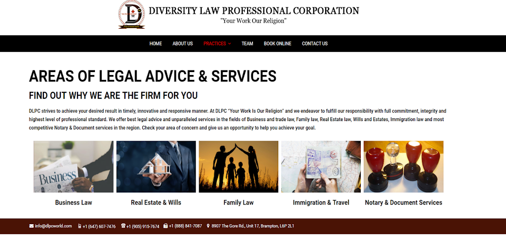 LAW OFFICE: Diversity Law Professional Corporation | Daden Oaks Dr, Brampton, ON L6P 3R7, Canada | Phone: (647) 607-7476